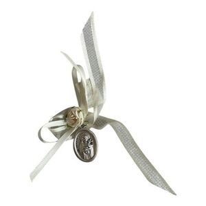 Vintage St Therese of Lisieux Little Flower Silver Tone 1" Catholic Medallion VG